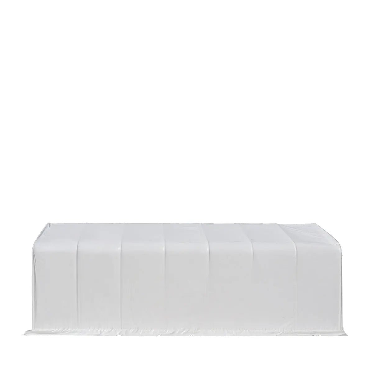 15’ x 35’ RV/Motorhome Storage Shelter, 17 oz PVC Fabric Cover, Front Roll-Up Door, Enclosed Rear Wall, 3-Layer Galvanized Steel Frame, 10’ Straight Sidewalls, TMG-ST1535