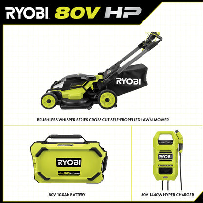 RYOBI 80v Hp brushless 30″ self-propelled dual-blade lawn mower kit