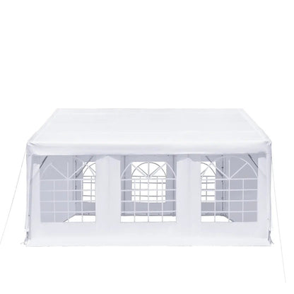 20′ x 20′ Heavy Duty Outdoor Party Tent with Removable Sidewalls and Roll-Up Doors, PE tarpaulin fabric, 6’6″ Overhead, 10’ Peak Ceiling, TMG-PT2020F