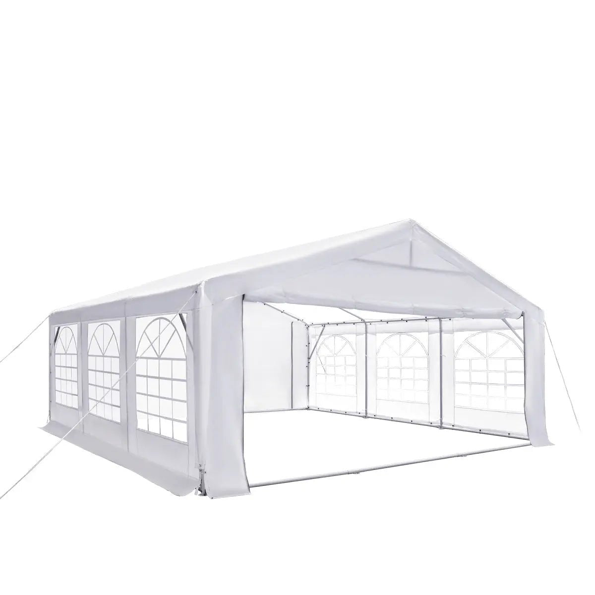 20′ x 20′ Heavy Duty Outdoor Party Tent with Removable Sidewalls and Roll-Up Doors, PE tarpaulin fabric, 6’6″ Overhead, 10’ Peak Ceiling, TMG-PT2020F