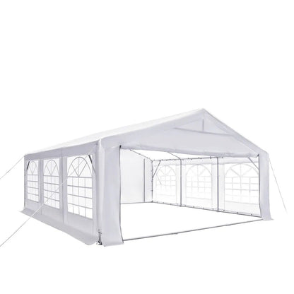 20′ x 20′ Heavy Duty Outdoor Party Tent with Removable Sidewalls and Roll-Up Doors, PE tarpaulin fabric, 6’6″ Overhead, 10’ Peak Ceiling, TMG-PT2020F