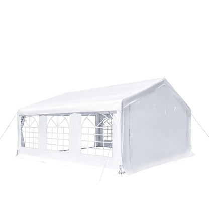20′ x 20′ Heavy Duty Outdoor Party Tent with Removable Sidewalls and Roll-Up Doors, PE tarpaulin fabric, 6’6″ Overhead, 10’ Peak Ceiling, TMG-PT2020F