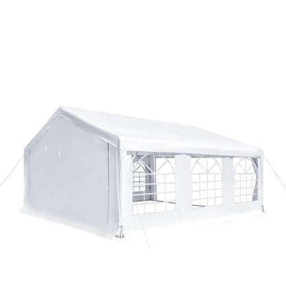 20′ x 20′ Heavy Duty Outdoor Party Tent with Removable Sidewalls and Roll-Up Doors, PE tarpaulin fabric, 6’6″ Overhead, 10’ Peak Ceiling, TMG-PT2020F