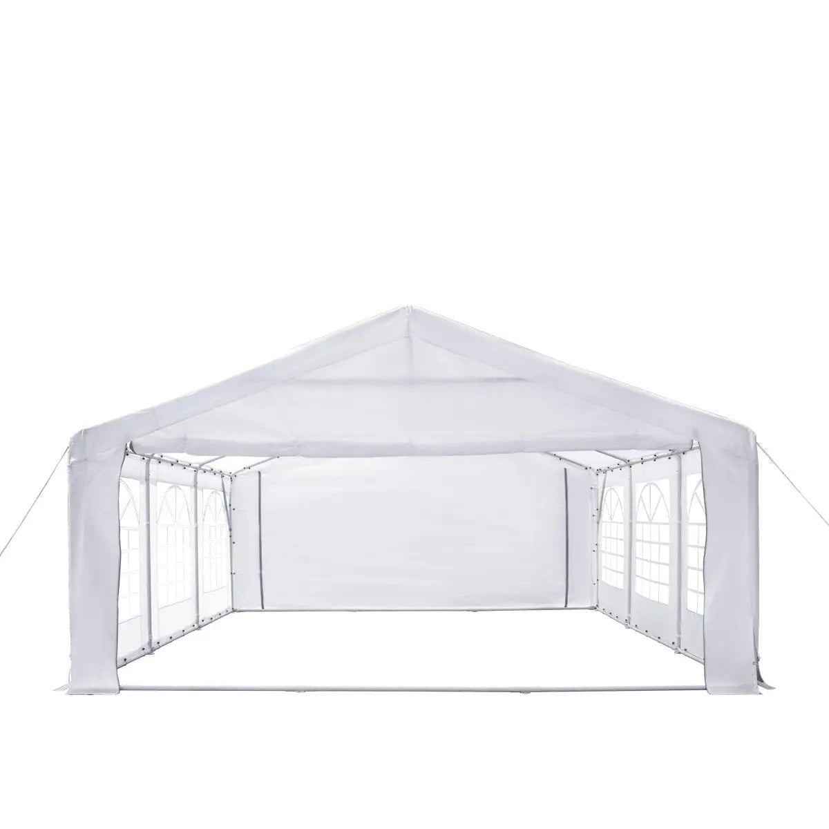 20′ x 20′ Heavy Duty Outdoor Party Tent with Removable Sidewalls and Roll-Up Doors, PE tarpaulin fabric, 6’6″ Overhead, 10’ Peak Ceiling, TMG-PT2020F