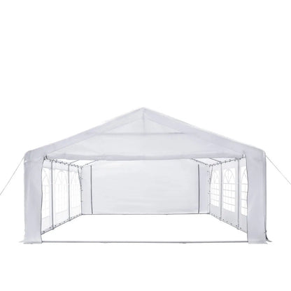 20′ x 20′ Heavy Duty Outdoor Party Tent with Removable Sidewalls and Roll-Up Doors, PE tarpaulin fabric, 6’6″ Overhead, 10’ Peak Ceiling, TMG-PT2020F
