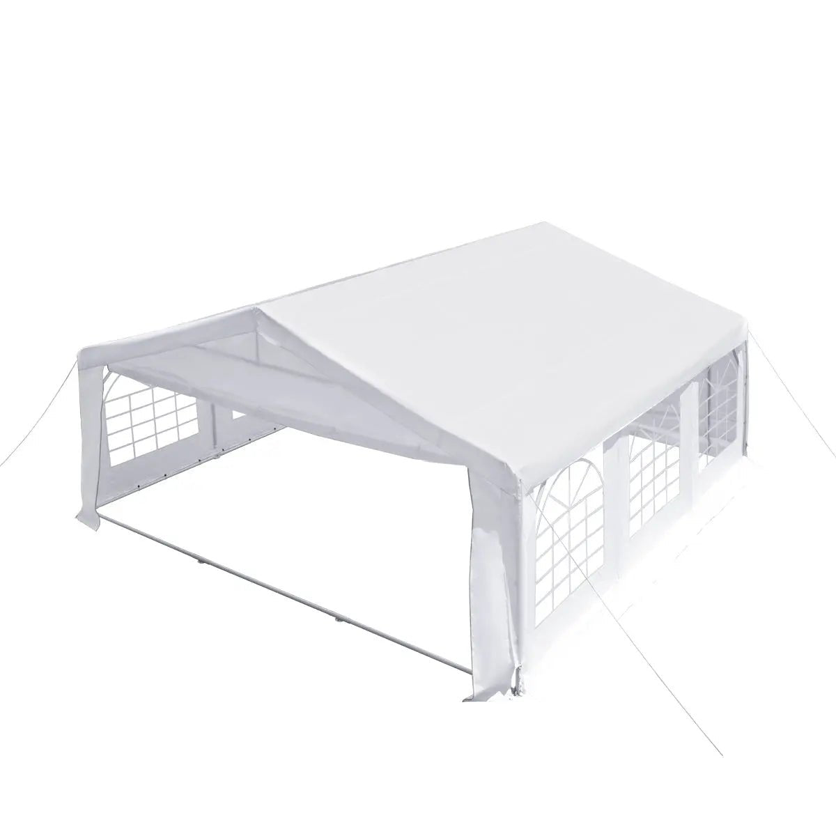 20′ x 20′ Heavy Duty Outdoor Party Tent with Removable Sidewalls and Roll-Up Doors, PE tarpaulin fabric, 6’6″ Overhead, 10’ Peak Ceiling, TMG-PT2020F