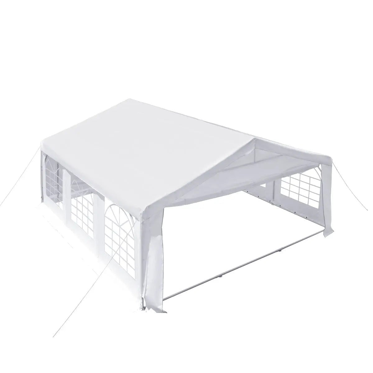 20′ x 20′ Heavy Duty Outdoor Party Tent with Removable Sidewalls and Roll-Up Doors, PE tarpaulin fabric, 6’6″ Overhead, 10’ Peak Ceiling, TMG-PT2020F