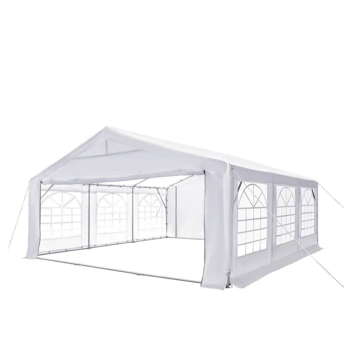 20′ x 20′ Heavy Duty Outdoor Party Tent with Removable Sidewalls and Roll-Up Doors, PE tarpaulin fabric, 6’6″ Overhead, 10’ Peak Ceiling, TMG-PT2020F