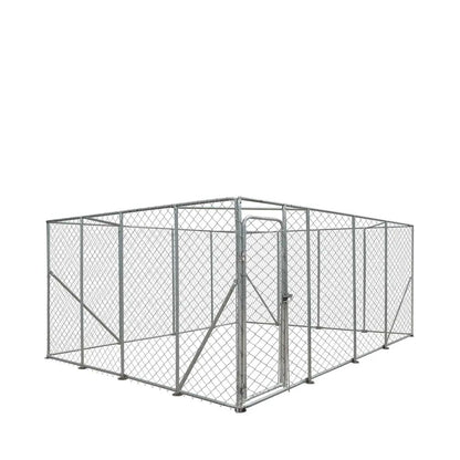 20’ x 20’ Outdoor Dog Kennel Playpen, Outdoor Dog Runner, Pet Exercise House, Lockable Gate, 6’ Chain-Link Fence, TMG-DCP2020
