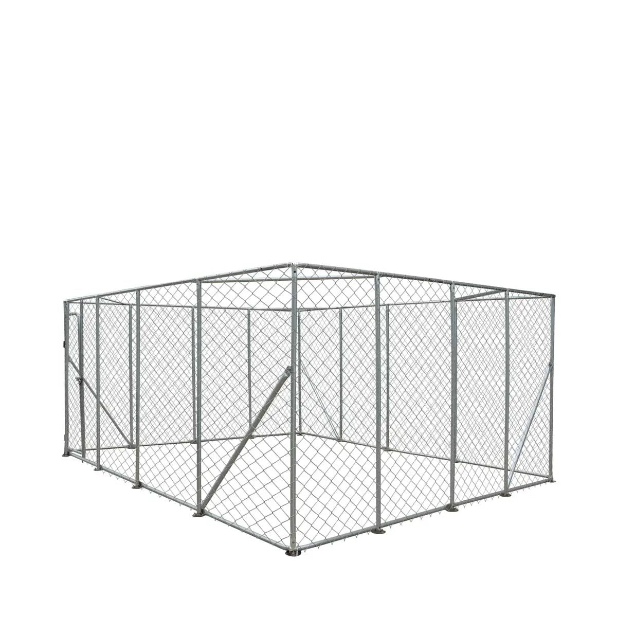 20’ x 20’ Outdoor Dog Kennel Playpen, Outdoor Dog Runner, Pet Exercise House, Lockable Gate, 6’ Chain-Link Fence, TMG-DCP2020