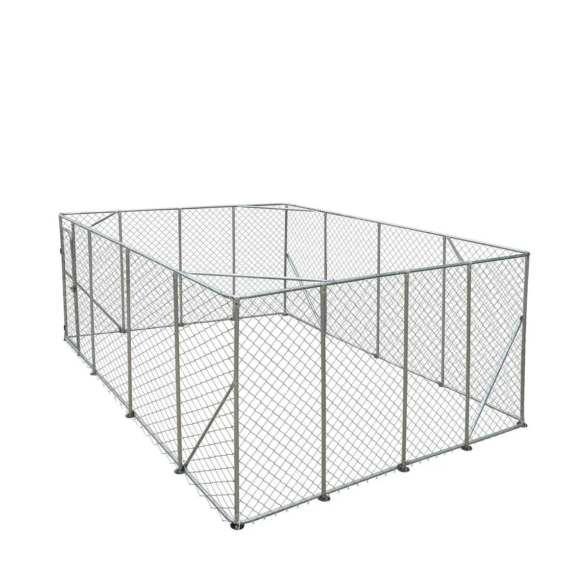 20’ x 20’ Outdoor Dog Kennel Playpen, Outdoor Dog Runner, Pet Exercise House, Lockable Gate, 6’ Chain-Link Fence, TMG-DCP2020