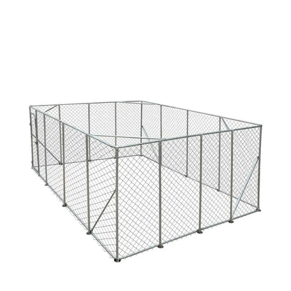 20’ x 20’ Outdoor Dog Kennel Playpen, Outdoor Dog Runner, Pet Exercise House, Lockable Gate, 6’ Chain-Link Fence, TMG-DCP2020