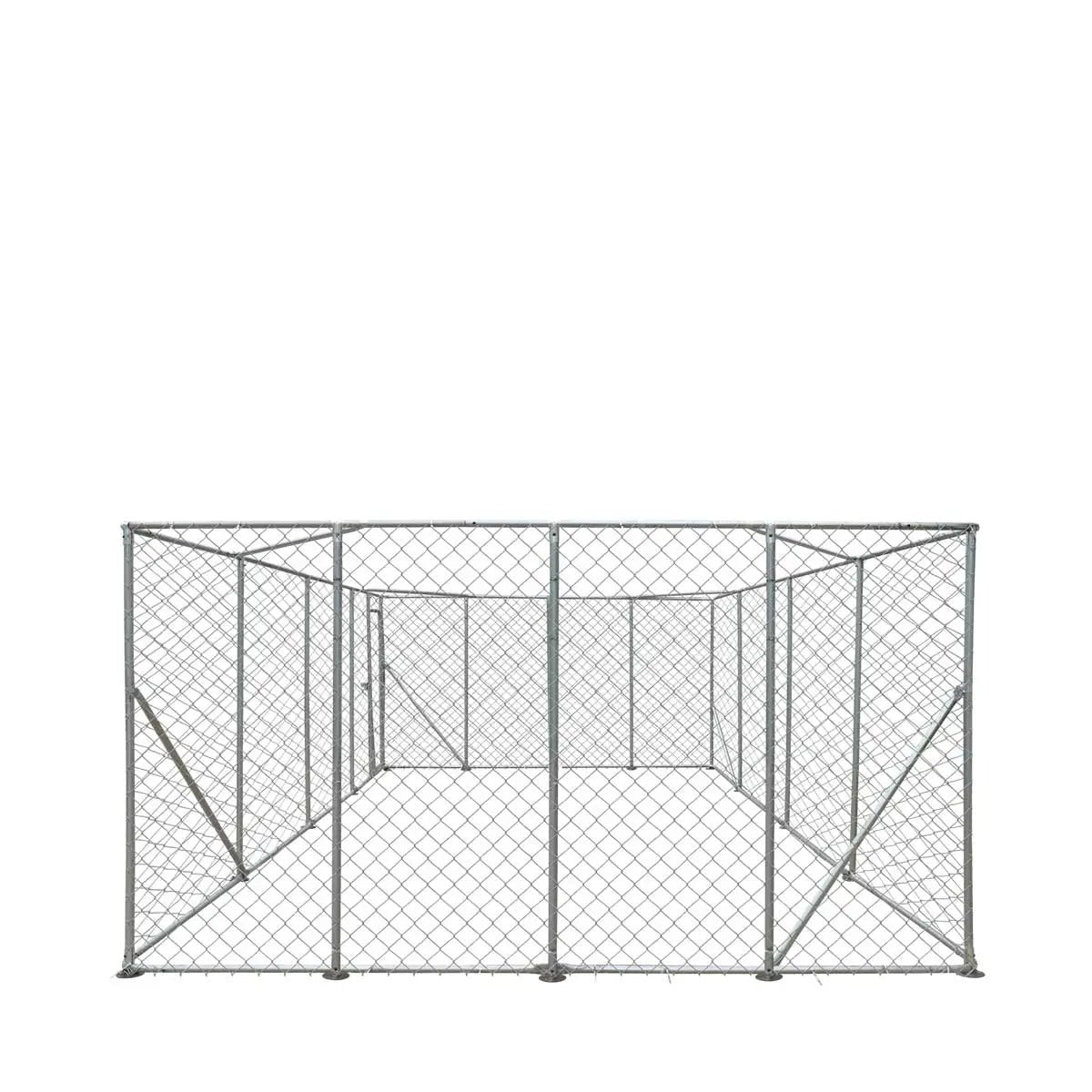 20’ x 20’ Outdoor Dog Kennel Playpen, Outdoor Dog Runner, Pet Exercise House, Lockable Gate, 6’ Chain-Link Fence, TMG-DCP2020