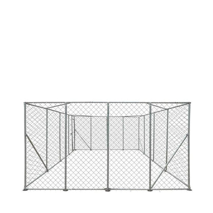 20’ x 20’ Outdoor Dog Kennel Playpen, Outdoor Dog Runner, Pet Exercise House, Lockable Gate, 6’ Chain-Link Fence, TMG-DCP2020