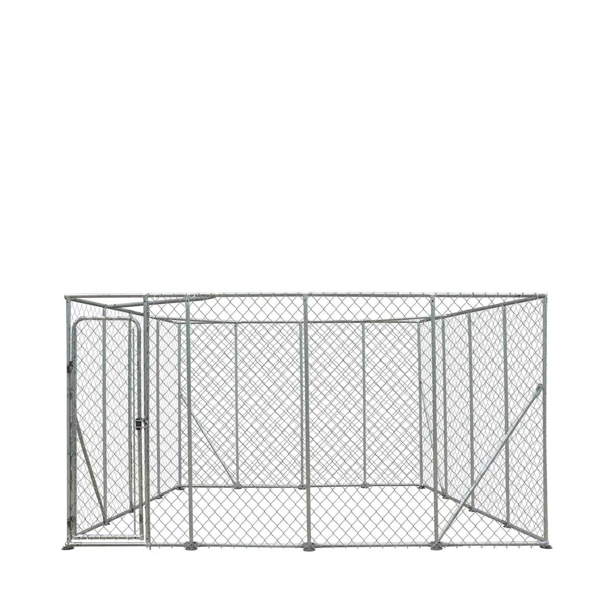 20’ x 20’ Outdoor Dog Kennel Playpen, Outdoor Dog Runner, Pet Exercise House, Lockable Gate, 6’ Chain-Link Fence, TMG-DCP2020