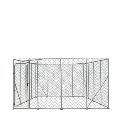 20’ x 20’ Outdoor Dog Kennel Playpen, Outdoor Dog Runner, Pet Exercise House, Lockable Gate, 6’ Chain-Link Fence, TMG-DCP2020