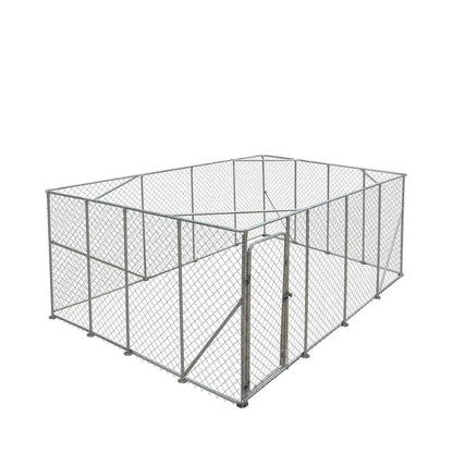20’ x 20’ Outdoor Dog Kennel Playpen, Outdoor Dog Runner, Pet Exercise House, Lockable Gate, 6’ Chain-Link Fence, TMG-DCP2020