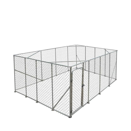 20’ x 20’ Outdoor Dog Kennel Playpen, Outdoor Dog Runner, Pet Exercise House, Lockable Gate, 6’ Chain-Link Fence, TMG-DCP2020