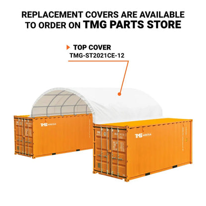 20′ x 20′ PE Fabric Container Shelter, Fire Retardant, Water Resistant, UV Protected, TMG-ST2021CE(Previously ST2020C)