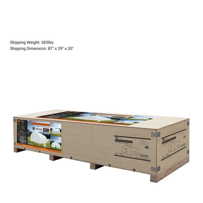 20’ x 20’ Tunnel Greenhouse Grow Tent w/12 Mil Ripstop Leno Mesh Cover, Cold Frame, Roll-up Windows, Peak Ceiling Roof, TMG-GH2020