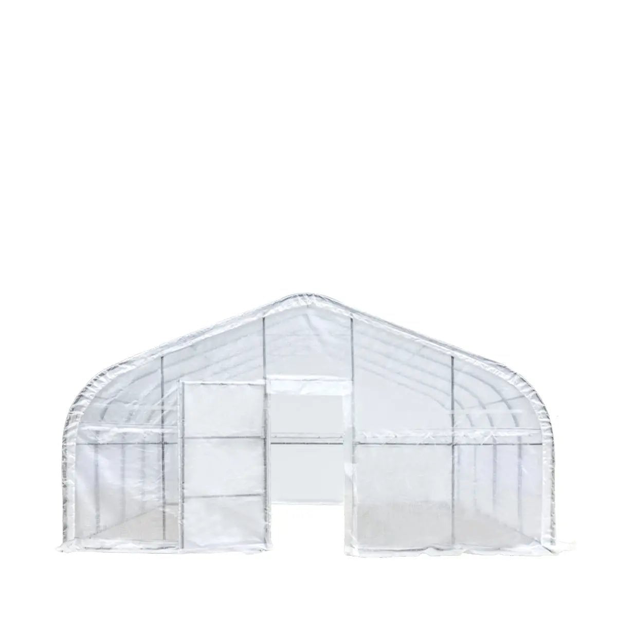 20’ x 20’ Tunnel Greenhouse Grow Tent w/12 Mil Ripstop Leno Mesh Cover, Cold Frame, Roll-up Windows, Peak Ceiling Roof, TMG-GH2020