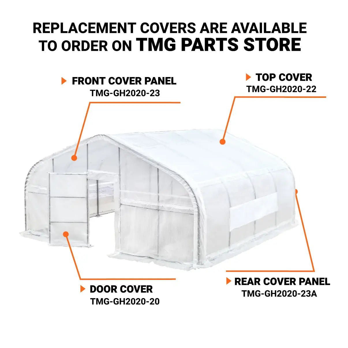 20’ x 20’ Tunnel Greenhouse Grow Tent w/12 Mil Ripstop Leno Mesh Cover, Cold Frame, Roll-up Windows, Peak Ceiling Roof, TMG-GH2020