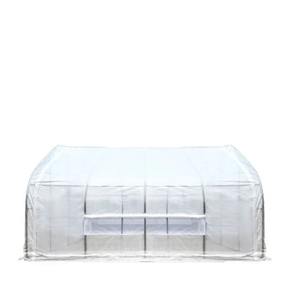20’ x 20’ Tunnel Greenhouse Grow Tent w/12 Mil Ripstop Leno Mesh Cover, Cold Frame, Roll-up Windows, Peak Ceiling Roof, TMG-GH2020