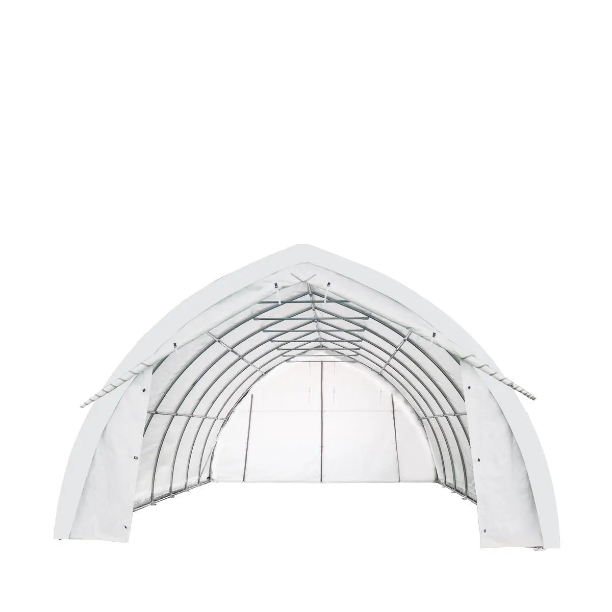 20′ x 30′ Arch Wall Peak Ceiling Storage Shelter with Heavy Duty 17 oz PVC Cover & Drive Through Doors, TMG-ST2031PV(Previously ST2030PV)