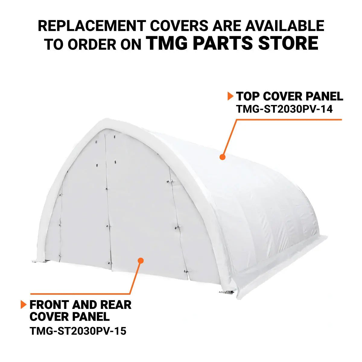 20′ x 30′ Arch Wall Peak Ceiling Storage Shelter with Heavy Duty 17 oz PVC Cover & Drive Through Doors, TMG-ST2031PV(Previously ST2030PV)