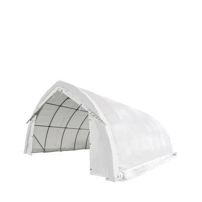 20′ x 30′ Arch Wall Peak Ceiling Storage Shelter with Heavy Duty 17 oz PVC Cover & Drive Through Doors, TMG-ST2031PV(Previously ST2030PV)