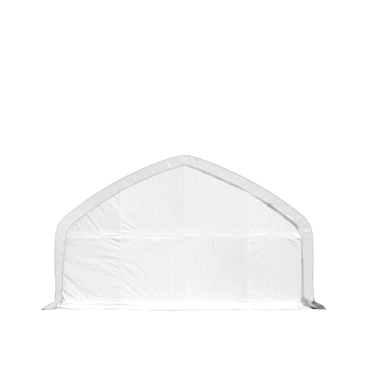 20′ x 30′ Straight Wall Peak Ceiling Storage Shelter with Heavy Duty 11 oz PE Cover & Drive Through Door, TMG-ST2031E
