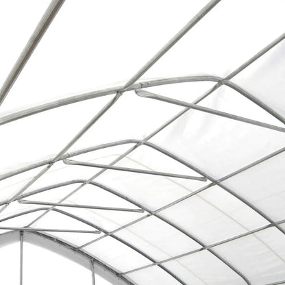 20′ x 30′ Straight Wall Peak Ceiling Storage Shelter with Heavy Duty 11 oz PE Cover & Drive Through Door, TMG-ST2031E