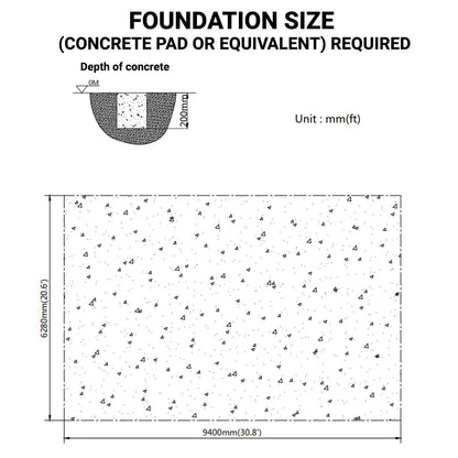 20′ x 30′ Straight Wall Peak Ceiling Storage Shelter with Heavy Duty 11 oz PE Cover & Drive Through Door, TMG-ST2031E