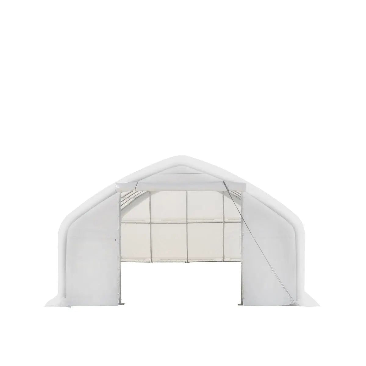 20′ x 30′ Straight Wall Peak Ceiling Storage Shelter with Heavy Duty 17 oz PVC Cover & Drive Through Door, TMG-ST2031V (Previously ST2030V)