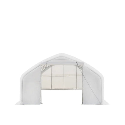 20′ x 30′ Straight Wall Peak Ceiling Storage Shelter with Heavy Duty 17 oz PVC Cover & Drive Through Door, TMG-ST2031V (Previously ST2030V)