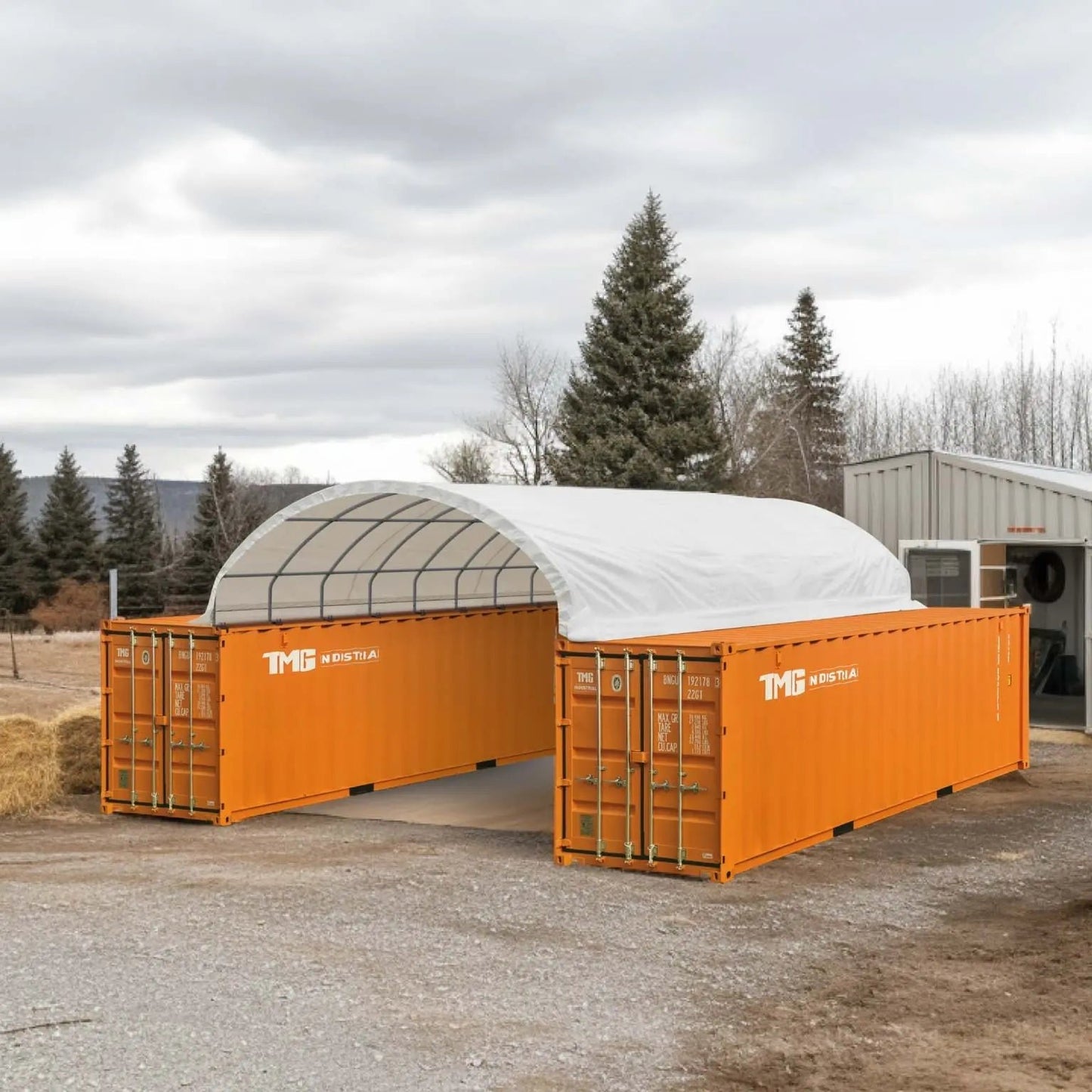 20′ x 40′ PVC Fabric Container Shelter, Fire Retardant, Water Resistant, UV Protected, TMG-ST2041CV(Previously ST2040C)