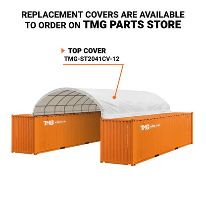 20′ x 40′ PVC Fabric Container Shelter, Fire Retardant, Water Resistant, UV Protected, TMG-ST2041CV(Previously ST2040C)