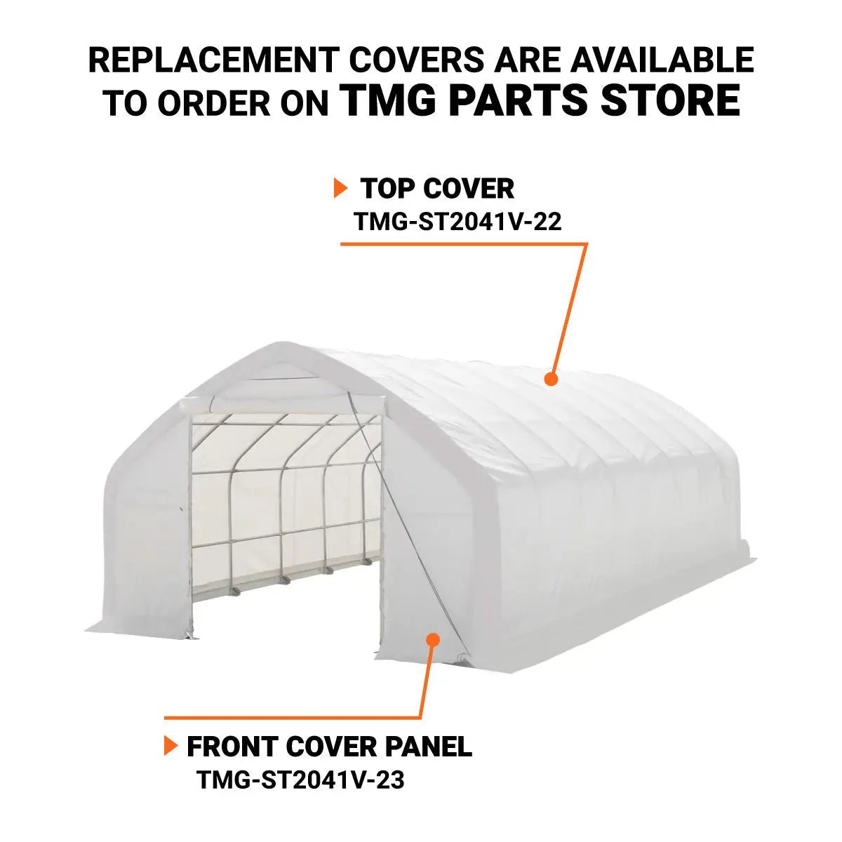 20′ x 40′ Straight Wall Peak Ceiling Storage Shelter with Heavy Duty 17 oz PVC Cover & Drive Through Door, TMG-ST2041V (Previously ST2040V)