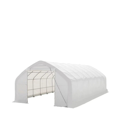 20′ x 40′ Straight Wall Peak Ceiling Storage Shelter with Heavy Duty 17 oz PVC Cover & Drive Through Door, TMG-ST2041V (Previously ST2040V)