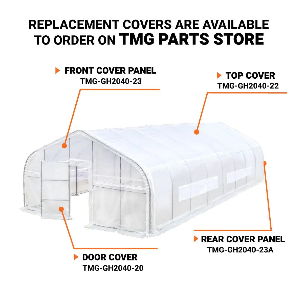 20’ x 40’ Tunnel Greenhouse Grow Tent w/12 Mil Ripstop Leno Mesh Cover, Cold Frame, Roll-up Windows, Peak Ceiling Roof, TMG-GH2040
