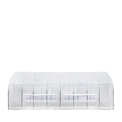 20’ x 40’ Tunnel Greenhouse Grow Tent w/12 Mil Ripstop Leno Mesh Cover, Cold Frame, Roll-up Windows, Peak Ceiling Roof, TMG-GH2040