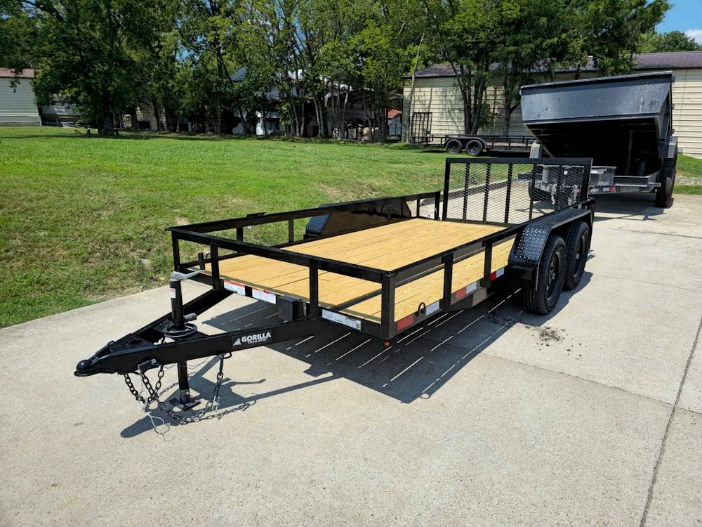 6’4″ x 14 Utility Trailer Powder Coated Dovetail (2) 3500 Axles 7k GVWR