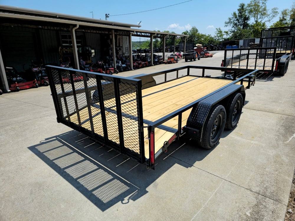 6’4″ x 14 Utility Trailer Powder Coated Dovetail (2) 3500 Axles 7k GVWR