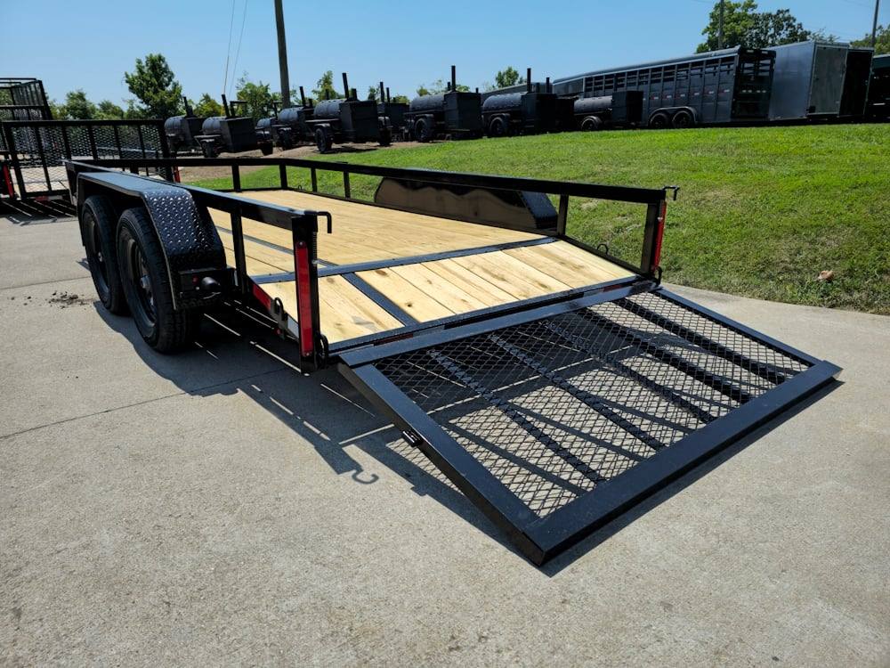6’4″ x 14 Utility Trailer Powder Coated Dovetail (2) 3500 Axles 7k GVWR