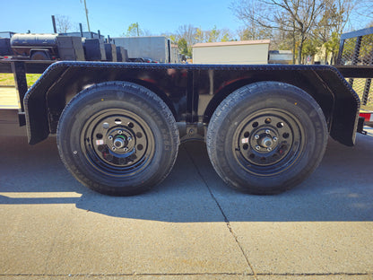 6’4″ x 16 Utility Trailer Double Axle Dovetail With Gate Powder Coated (2) 3500lb Axles