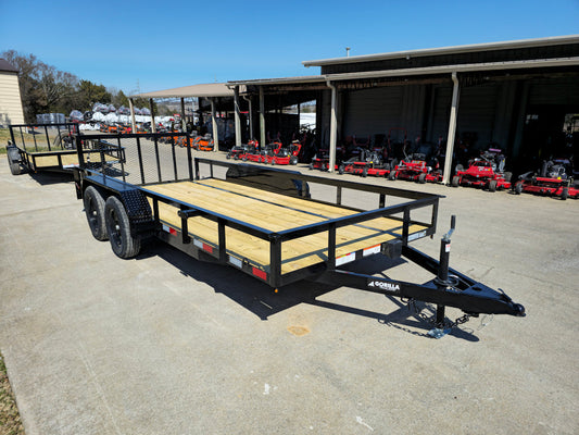 6’4″ x 16 Utility Trailer Double Axle Dovetail With Gate Powder Coated (2) 3500lb Axles