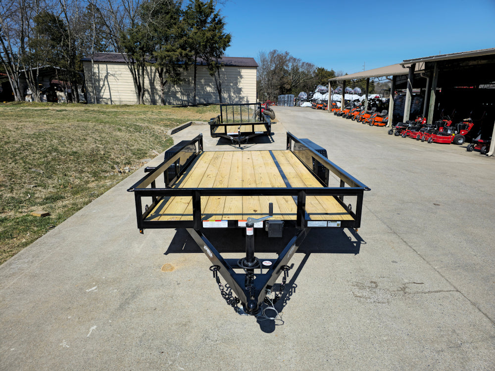 6’4″ x 16 Utility Trailer Double Axle Dovetail With Gate Powder Coated (2) 3500lb Axles