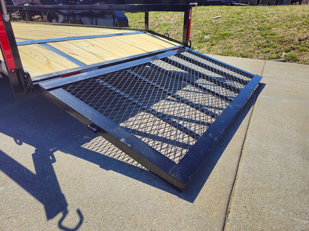 6’4″ x 16 Utility Trailer Double Axle Dovetail With Gate Powder Coated (2) 3500lb Axles