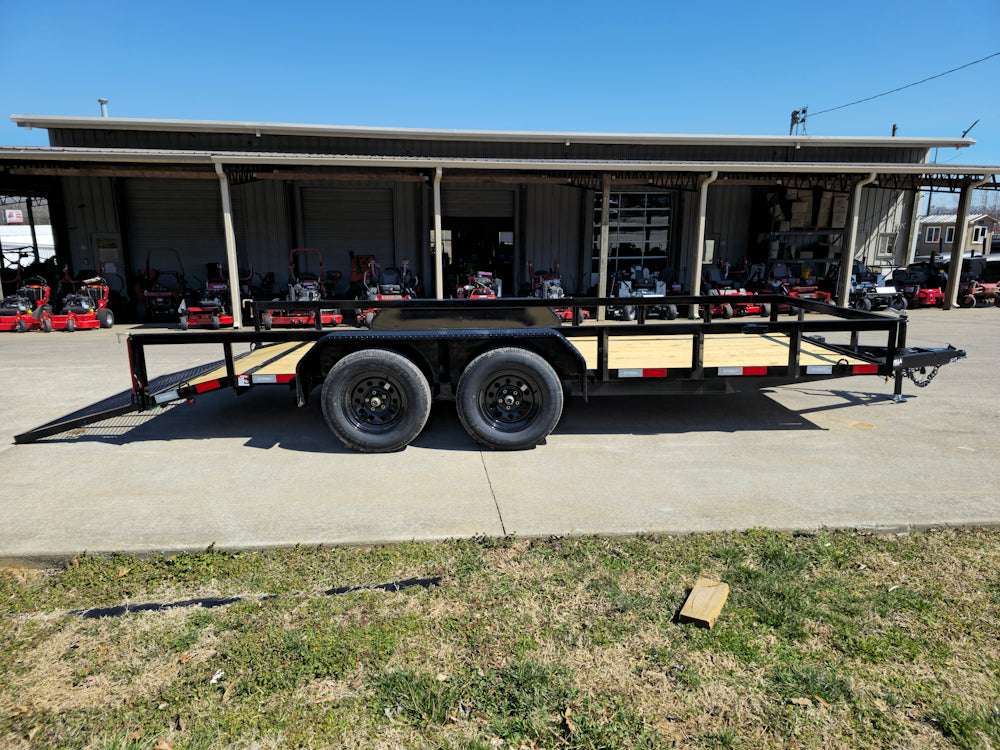 6’4″ x 16 Utility Trailer Double Axle Dovetail With Gate Powder Coated (2) 3500lb Axles