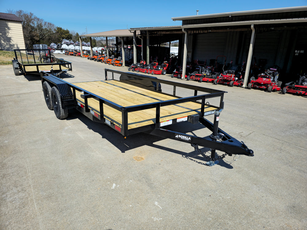 6’4″ x 16 Utility Trailer Double Axle Dovetail With Gate Powder Coated (2) 3500lb Axles
